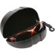Hard Shell Eyeglass Case w/ Padded Interior & Clip Attachment, Black