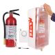 5 lb ABC Pro Line Fire Extinguisher w/ Mark I Jr. Cabinet, White Tub/Clear Cover, and Cabinet Alarm, White